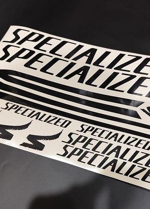 Черный глянец без фона наклейки на велосипед раму спешил спешелайзд specialized