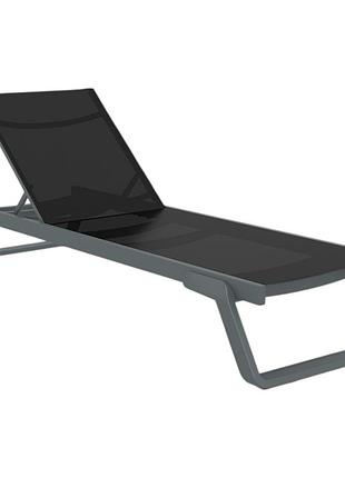 Шезлонг siesta tropic dark grey black