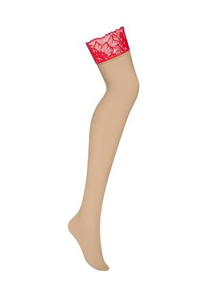 Чулки obsessive matildea stockings нюд сетка сеточка кружевная резинка кружево