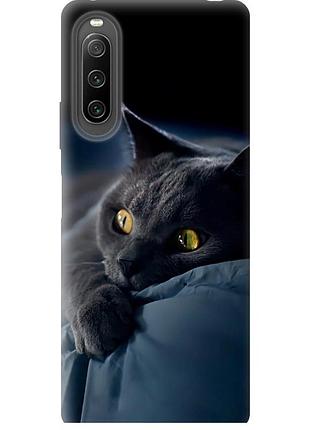 Чехол силиконовый на телефон sony xperia 10 iv дымчатый кот "825u-2789-58250"