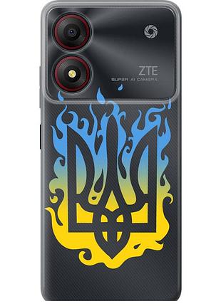 Чохол силіконовий патріотичний на телефон zte blade a34 герб v1 "5258u-3989-58250"