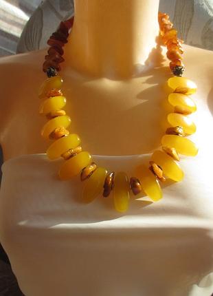 Шикарное янтарное колье намисто бурштин
