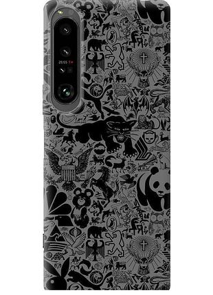 Чохол силіконовий на телефон sony xperia 1 iv чорно-сірий стікер бомбінг "2432u-2787-58250"