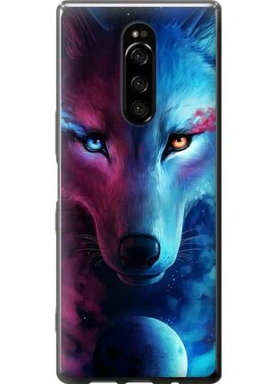 Чехол силиконовый на телефон sony xperia 1 j9110 арт-волк "3999u-1760-58250"