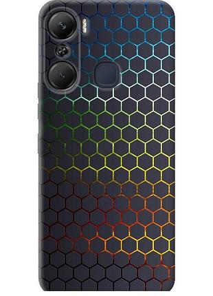 Чехол силиконовый на телефон infinix hot 12 pro переливающиеся соты "498u-2868-58250"
