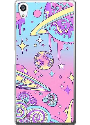 Чехол 2d пластиковый на телефон sony xperia z5 premium e6883 розовая галактика "4146t-345-58250"