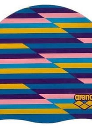 Шапочка для плавания arena print 2 синий, фиолетовый, розовый, оранжевый уни ofsm 1e368-271
