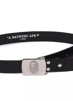 Мужской / женский ремень бейп оригинал bape bathing ape neon camo narow leather belt - black 001btk301003m