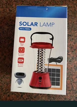Світильник (лампа) акумуляторний + сонячна панель. solar lamp kn-l1960l