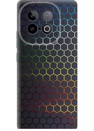 Чехол силиконовый на телефон vivo iqoo z10 turbo переливающиеся соты "498u-4150-58250"