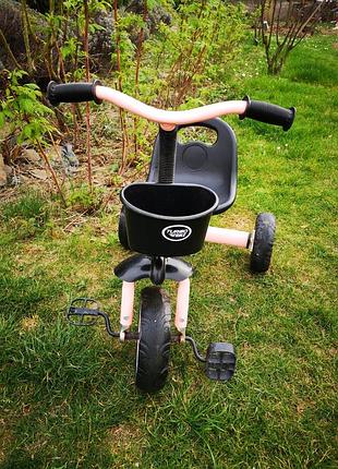 Детский трехколесный велосипед turbo trike от 1,5 до 4-5 лет для девочки с регулировкой сиденья