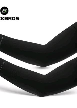 Спортивні нарукавники rockbros kd515 довгі еластичні рукава для спорту sml чорні (515)
