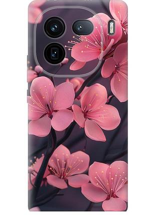 Чехол силиконовый на телефон vivo iqoo 12 пурпурная сакура "6075u-3433-58250"