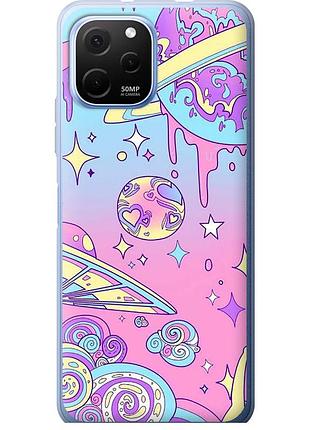 Чохол силіконовий на телефон huawei nova y61 рожева галактика "4146u-2983-58250"