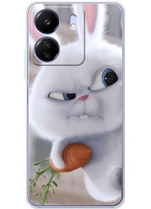 Чохол силіконовий з картинкою на xiaomi poco c65 (кролик сніжок)