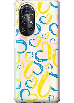 Чехол силиконовый патриотический на телефон huawei nova 8 pro сердца ua "5292u-2246-58250"