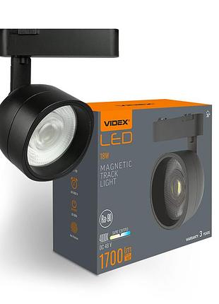 Світильник магнітний трековий videx la78b 18w 4000k 48v black