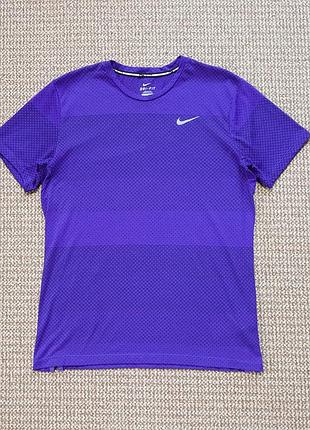 Nike running dri-fit cool tailwind stripe футболка для спорта бега оригинал (m)