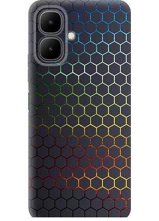 Чехол силиконовый на телефон infinix smart 10 переливающиеся соты "498u-4104-58250"