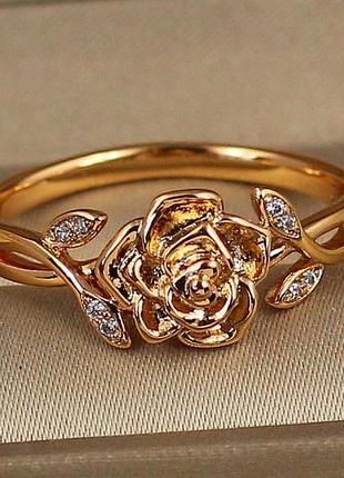 Кольцо xuping jewelry роза р 20 золотистое love-shopping