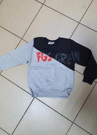 Світшот теплий для хлопчика 2-5 років fagis байка арт.649, чорний, 104