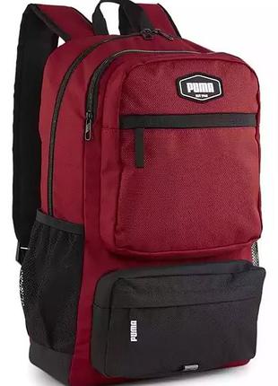 Чоловічий / жіночий рюкзак пума оригінал puma deck backpack ii 24,5l червоний, чорний уні 47x30x16,5 см 090338-07
