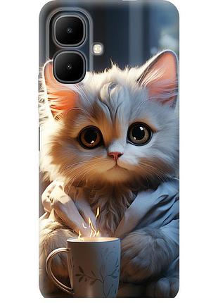 Чехол силиконовый на телефон infinix smart 10 white cat "5646u-4104-58250"