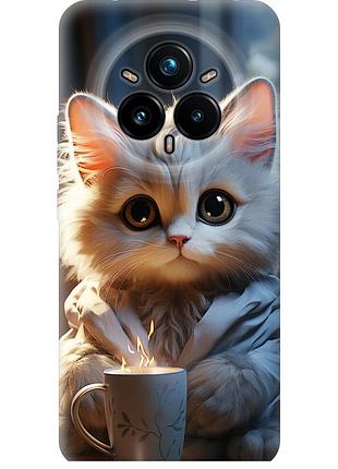 Чехол силиконовый на телефон realme 14 pro + white cat "5646u-3968-58250"
