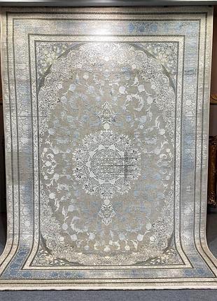 Ковер современная классика серо-голубой, материал бамбук 250*350 см