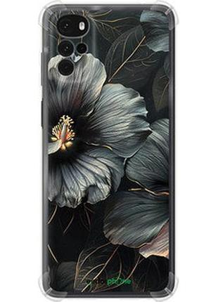 Чохол на motorola g22 чорні квіти "6031sp-2681-2448"