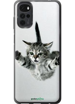 Чехол на motorola g22 летящий котёнок "2322u-2681-2448"