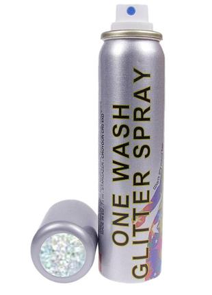 Глітерний спрей для волосся білий stargazer one wash glitter spray white 75 мл