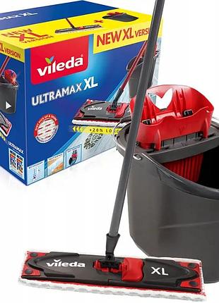 Набір для прибирання vileda ultramax xl швабра та відро з віджиманням