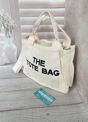 Летняя пляжная сумка-шоппер “the tote bag” молоко