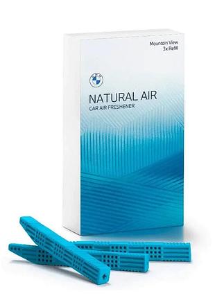 Комплект сменных картриджей ароматизатора bmw natural air starter kit mountain view 3 шт голубой