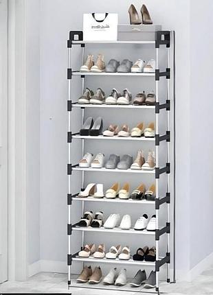 Стеллаж для хранения обуви 8 полок shoe rack xl-855 черная top shop ua_