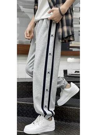 Брюки подростковые huazaier свободные с евроманжетами – streetwear стиль,серый, 164