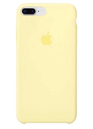 Чехол silicone case для iphone 7 plus 8 plus совместимый soft touch микрофибра открытый низ mellow yellow