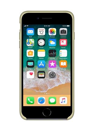 Чехол silicone case для iphone 7 plus 8 plus совместимый soft touch микрофибра открытый низ mellow yellow 3