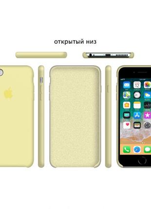 Чехол silicone case для iphone 7 plus 8 plus совместимый soft touch микрофибра открытый низ mellow yellow 4