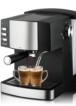 Кофемашина domotec ms-113 с капучинатором, 850 вт, кнопочное управление