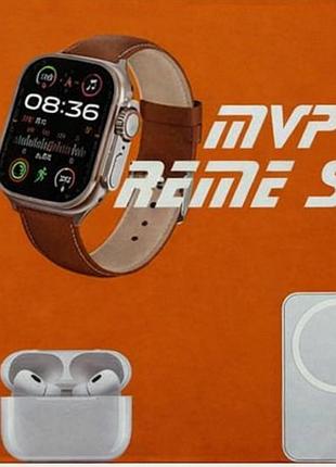 Розумні годинники smart watch mvp-135 ultra з набором power bank magsafe та безпровідними навушниками