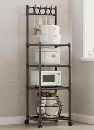 Напольный стеллаж полка для хранения 42x34x130 см, модель 8107, прочный металлический