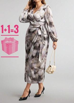 🥰атласна міді сукня на запах shein xl