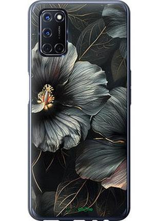 Чехол на oppo a52 черные цветы "6031u-1930-2448"