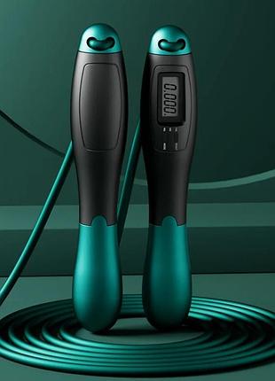 Скакалка nrj-002 с счётчиком, стальной трос с пвх покрытием, 2,8 м — регулируемая фитнес-скакалка для дома и зала