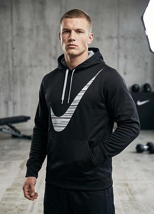 Оригінальне чоловіче худі nike therma-fit (l) чорне тепле