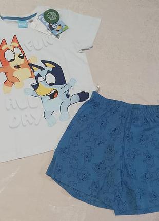 Летний костюм мальчику bluey 
домашний костюм футболка шорты bluey c&amp;a
летняя пижама мальчику