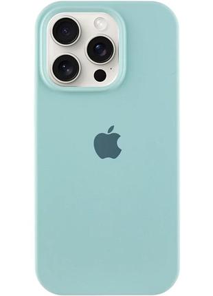 Чехол silicone case для iphone 13 pro soft touch микрофибра закрытый низ beryl