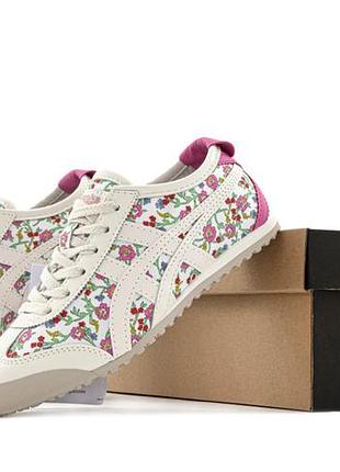 As*cs onitsuka tiger mexico 66 cream pink floral